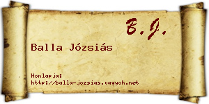 Balla Józsiás névjegykártya